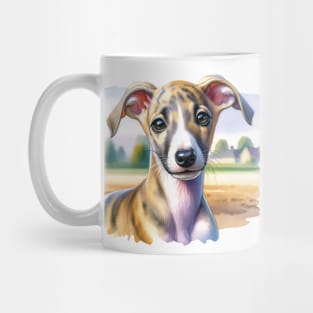 Watercolor Whippet Puppies Painting - Cute Puppy Mug